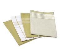 Gözze - Lot de Torchons, 4 pièces, 100% coton Tissu Jacqaurd, haute densité (200 g/m²), 50 x 70 cm - Vert citron