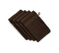 Gözze - New York Gant de Toilette, Lot de 4, Doux et absorbant, 100% Coton, 17 x 24 cm - Mocca