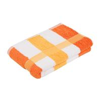 Gözze - New York Serviette de Douche à rayures, Lot de 1, Douce et absorbante, 100% Coton, 70 x 140 cm - Orange/Blanc/Jaune