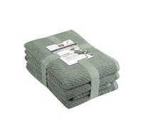 Gözze - Set Serviette Éponge, 2 Serviettes (50 x 100 cm), 2 Serviettes de douche (70 x 140 cm) et 2 serviettes pour invités (30 x 50 cm), 100% Coton, 480 g/m² - Jade