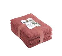 Gözze - Set Serviette Éponge, 2 Serviettes (50 x 100 cm), 2 Serviettes de douche (70 x 140 cm) et 2 serviettes pour invités (30 x 50 cm), 100% Coton, 480 g/m² - Rouge