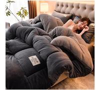 GOFOHIMI Édredon Chaud en Laine pour Hiver, Super Doux, Chaud et Confortable, Couverture Polaire Epaisse d'hiver, Sherpa Couette Réversible, Double Super Épaisseur Couette 2 Personne,150x200cm(3.5kg)