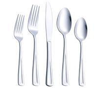 GoGeiLi Ensemble de 40 Pièces de Couverts en Acier Inoxydable - Service pour 8 Personnes, Comprend un Ensemble Fourchette, Couteau et Cuillère, Finition Miroir Brillant