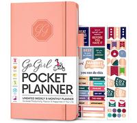 GoGirl Planificateur et organisateur pour femme - Planificateur hebdomadaire, journal d'objectifs pour la gestion du temps et la productivité, non daté (rose pêche)