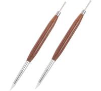 Gogogmee 2 Pièces Stylo Nail Art Double Tête Pinceaux Silicone Avec Manche Ergonomique Pour Sculpture Gel Embossage Dessin Manucure Salon Maison