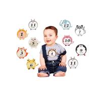 Gogogmee Autocollants Accessoires Photo Pratiques Bébé Mois en Pvc 12pcs, Design Cartoon Adorable pour Séance Photo et Fête D'anniversaire Bébé