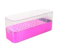 Gogogmee Boîte de rangement pour embouts de ponceuse à ongles - Boîte de rangement anti-poussière et anti-rayures - Présentoir pour 40 têtes de polissage avec couvercle pour comptoir de salon de
