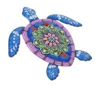 Gogogmee Décoration Murale Tortue Marine En Fer Bleu Pour Jardin Extérieur - Ornement Art Mural Vintage 30x25 Cm - Sculpture Murale Solide Et Artistique Pour Patio Et Salle De Bain