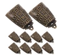 Gogogmee Lot de 16 Breloques Cloche Artisanales Vintage en Cuivre, Pendentifs Décoratifs Feng Shui Dragon, Mini Clochettes Rétro pour Fabrication Bijoux et Décorations Maison