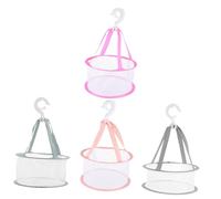 Gogogmee Lot de 4 Paniers de Séchage Filet pour Éponges de Maquillage 20 Cm Multifonctions Gris, Rose, Saumon et Vert Matcha Suspendus pour Accessoires Beauté et Salle de Bain