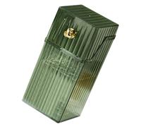 Gogogmee Organisateur de Pinceaux Maquillage Acrylique Vert avec Couvercle Rangement Cosmétique Stable pour Pinceaux Fard Paupières Mascara et Accessoires Seau Multifonction Bureau