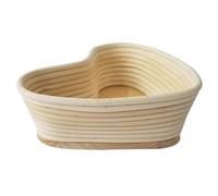 Gogogmee Panier de fermentation en vigne cœur avec couvercle pour boulangers amateurs et professionnels outil de cuisson du pour levée de pâtes 18x15.5cm