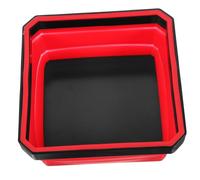 Gogogmee Plateau Aimanté Pliable en Silicone Rouge pour Pièces, Bol Magnétique de Rangement Portable pour Vis et Écrous, Design Multifonction Pratique