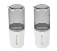 Gogogmee Porte-Brosse à Dents de Voyage Portable Gris avec Orifice D’évacuation, Lot de 2 Étuis Hermétiques en PS PP TPR pour Brosses à Dents et Dentifrice, Accessoire Compact pour Voyage,