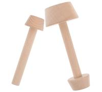 Gogogmee Poussoir Tartelette en Bois Double Face Moule à Tartelettes aux Œufs 2pcs pour Modeler Pâte à Tarte et Mini Muffins, Ustensile à Pâtisserie Cuisine Maison et DIY