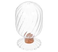 Gogogmee récipient en Verre Cloche Verre Allumette, Forme hélice, Salle de Bain, Rangement de Petits Objets, Protection Contre l’humidité, présentoir Transparent