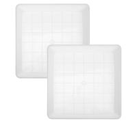 Gogogmee Saucoupes CarréEs en Plastique pour Pots De Fleurs - Lot De 2 Bac De RéCupéRation d'eau 35 Cm Blanc IdéAl pour JardinièRes Et Plantes Succulentes