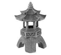 Gogogmee Statue Lampe Pagode Solaire en Résine, Décor Zen Asiatique Jardin | Décoration Extérieure pour Allée, Massif Gravier, Pose Simple, Ambiance Traditionnelle, sans Électricité