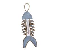 Gogogmee Thermomètre Mural Décoratif Vintage D'arête De Poisson Pour Intérieur, Bois Naturel, Format Medium, Design Suspendu Salon Et Entrée, Mesure Précise De Température