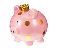 Gogogmee Tirelire Banques D'épargne en Céramique Cochon Couronné Garçon et Filles, Taille Moyenne, Couleur Rose, Design Mignon Décoratif, Présent pour Chambre et Bureau