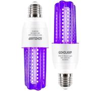 GOHDLAMP Ampoule LED noire E27 UV, 15W 100-240V LED 395-400nm UVA, ampoule noire, éclairage pour fête d'Halloween, bar disco, peinture corporelle, fête à lumière noire, affiche fluorescente
