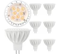 GOHDLAMP Ampoules Led Gu5.3 2700K Blanc Chaud Lot de 6 Ampoules Led Mr16 12V 5W 2-Broches Base 50W Équivalent Halogène 450Lm Angle de Faisceau 38° Non Dimmable, pour Éclairage Encastré et sur Rail