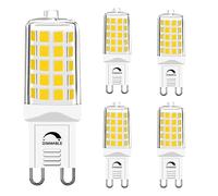 GOHDLAMP G9 Led Bulbs Dimmable 4W Natural Daylight 4000K,Equivalent to 40W Halogen Light, 450Lm 230V AC CRI> 85 No Strobe Flicker Free360 Degree Angle Ceramic Bi Pin Base G9 Bulb 5 Pack