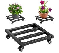 Gohytal Roulette pour plantes - 30 x 30 cm - Avec roulettes en caoutchouc et frein - Pour plantes, fleurs, vases, extérieur et intérieur, balcon et jardin