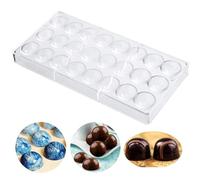 Gokelomg Moule à Chocolat Demi Chocolat 24 Trous Polycarbonate Facile à Nettoyer et à Démouler