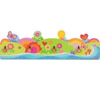 Goki Flower Power 60653 Porte-manteau pour enfant avec 4 crochets et motifs pop-up joyeux et colorés, en bois, porte-manteau pour enfants avec fonction