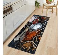 GOKSEL Tapis Cuisine Absorbant Antidérapant - Tapis Devant Evier Couleurs et assaisonnements - Ensemble Universel pour Salle de Bain Douche Paillasson Porte 50 x 80cm