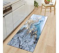 GOKSEL Tapis de Cuisine Abstraction & Marbre Antidérapant Tapis Devant Evier, Tapis de Sol Cuisine Lavable en Machine, Tapis de Bain Paillasson, Tapis Couloir 50 x 80cm