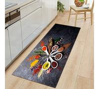 GOKSEL Tapis de Cuisine Couleurs et assaisonnements Tapis de Cuisine Antidérapant,Tapis pour Devant Evier Absorbant,Tapis du Sol pour Salon Chambre Passage Lavable en Machine 40 x 100cm