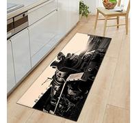 GOKSEL Tapis de Cuisine Noir & Train Tapis de Couloir, Paillasson Intérieur Tapis, Tapis de Passage, PVC Imperméable, Antidérapant 50 x 140cm