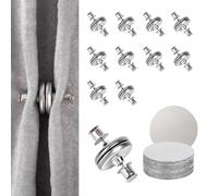 Goktvai 20pcs Aimants Magnétiques pour Rideaux, Clips Latéraux Rideau de Douche Durables Qualité Supérieure avec 20 Plaques Magnétiques Autocollantes Adaptés Chambre Salle Bain Bureau