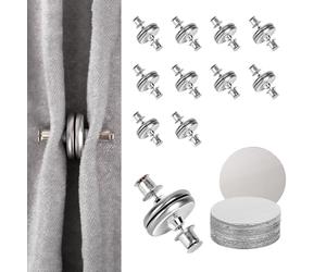 Goktvai 20pcs Aimants Magnétiques pour Rideaux, Clips Latéraux Rideau de Douche Durables Qualité Supérieure avec 20 Plaques Magnétiques Autocollantes Adaptés Chambre Salle Bain Bureau