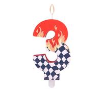 Goktvai Bougie D'anniversaire sur le Thème de Course Automobile, Décorations Gâteau à Damier Noir et Blanc avec Motif Flamme pour Articles Fête et Gâteau Thème des Voitures Course (Chiffre 3)