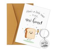 Goktvai Nouvelle Maison Carte & Porte adeau Ensemble, Drôle Carte Vœux Pendaison Crémaillère avec Enveloppe Toast To Your New Home Sincère Souvenir Cadeaux Pendaison Crémaillère