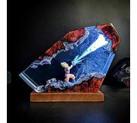Goku Kamehameha Résine Époxy LED Veilleuse, Dragon Ball Z Action Scène Art Statue, Anime Lampe de Bureau à Collectionner et Figure Décor Multicolored lights