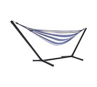 GOLD&CHROME UNIQUE DESIGN Hamac à 2 Personnes XXL, avec Support, Balançoire, Confortable, Installation Facile, Bleu Marine- Bleu