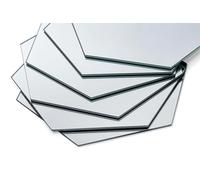 GOLD&CHROME UNIQUE DESIGN Miroir Mural en Cristal, Lot de 6 Hièces, Hexagonal, 24 cm x 21 cm x 0,3 cm, 0,3 kg, Autocollant, Ruban Inclus, Bord en C, Moderne, Minimaliste