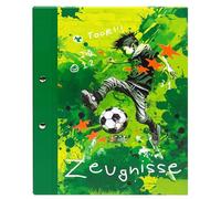 goldbuch 36 133 Porte-documents DIN A4 avec motif footballeur, fermeture à vis et 12 pochettes transparentes, couverture en impression artistique, env. 24 x 31 x 1,5 cm, vert