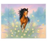 goldbuch 75 164 Wiesenglück Sous-main avec motif cheval sur une prairie comme sous-main en impression artistique, lavable, env. 49 x 38 x 0,4 cm