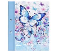 goldbuch Lot de 36 155 porte-documents format A4 avec motif papillon, fermeture à vis et 12 pochettes transparentes, impression artistique, env. 24 x 31 x 1,5 cm