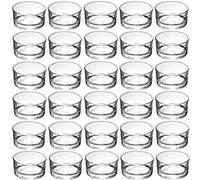 GOLDEAL Lot de 30 Petits photophores en Verre Transparent pour Bougies Chauffe-Plat de Mariage, fêtes, dîners, pour Bougies Chauffe-Plat de 3,8 cm