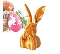 Golden Bunny Statue Figurine d'Animal de Collection Imprimée en 3D | Statue de Lapin Pour la chambre, le salon, le bureau, l'étagère, la table, la bibliothèque, et pour la décoration de la