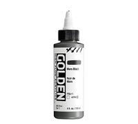 GOLDEN High Flow Acrylics, Mars Black, Flacon de 118 ml, peinture acrylique professionnelle, transparent