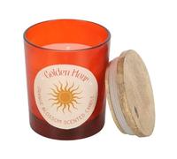 Golden Hour Bougie fleur d'oranger - Parfum fleur d'oranger fraîche, design élégant en verre avec couvercle en liège, 25 heures de combustion, végétalien et respectueux de l'environnement, emballage