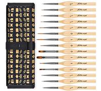 Golden Maple Lot de 15 pinceaux de peinture miniature, détails fins pour acrylique, huiles, aquarelles et peinture par numéro, citadelle, figurine, 40 K (couleur bois)