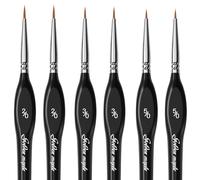 Golden Maple Lot de 6 pinceaux de détail extra fins en acrylique | Le kit parfait pour le modélisme, la peinture par numéros de petite taille